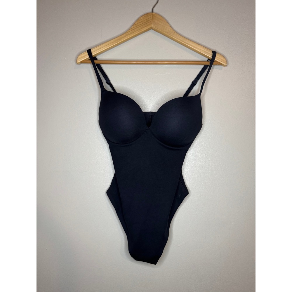 Skims Ultimate Body Thong Bodysuit Onyx Black Underwire SL-THG-8044W Size S NWT